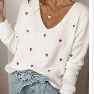 Pink Lily Boutique Heart Sweater size M